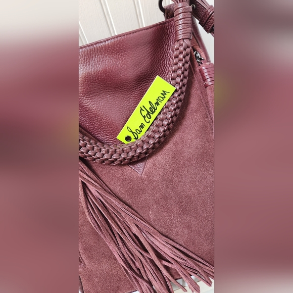 Gorgeous SAM EDELMAN Portwine Suede and Leather Vintage Chic Bag EUC - Picture 12 of 14